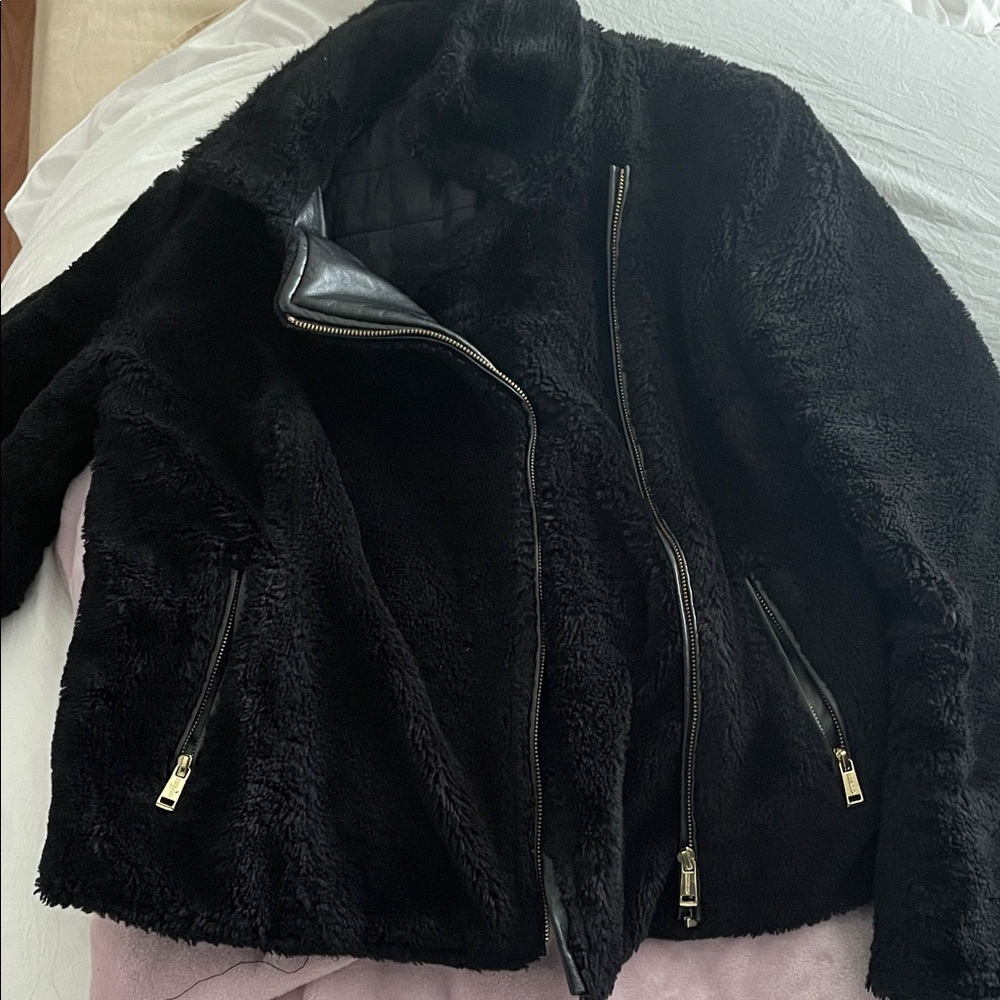 Guess Black Faux Fur Jacket